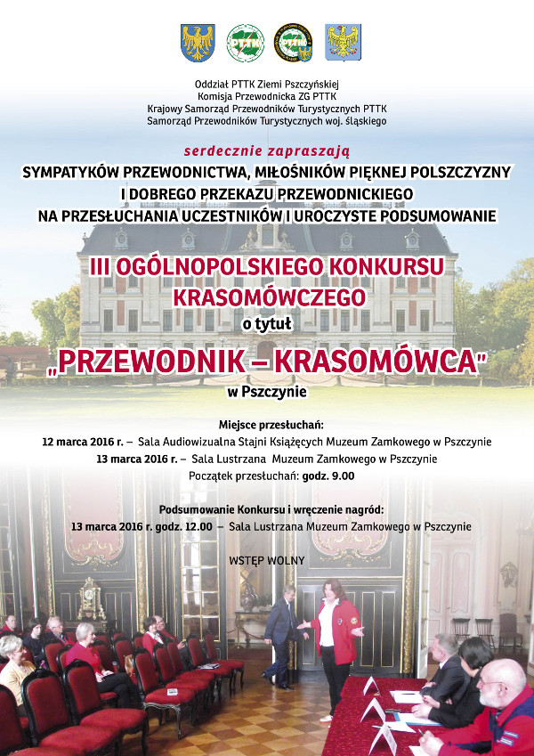 III Ogólnopolski Konkurs Krasomówczy O Tytuł „Przewodnik – Krasomówca” w dniach 11 – 13 marca 2016 r.